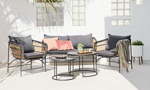 Poly rattan table chair