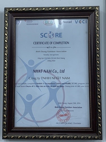 Safe and Health Certificate