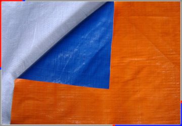 Blue orange tarpaulin
