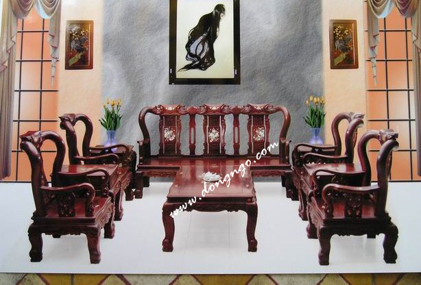 Wooden table and chair