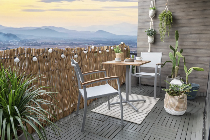 Picnic table with 2 seaters, pedestal base
