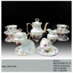 Gold plated porcelain tea set