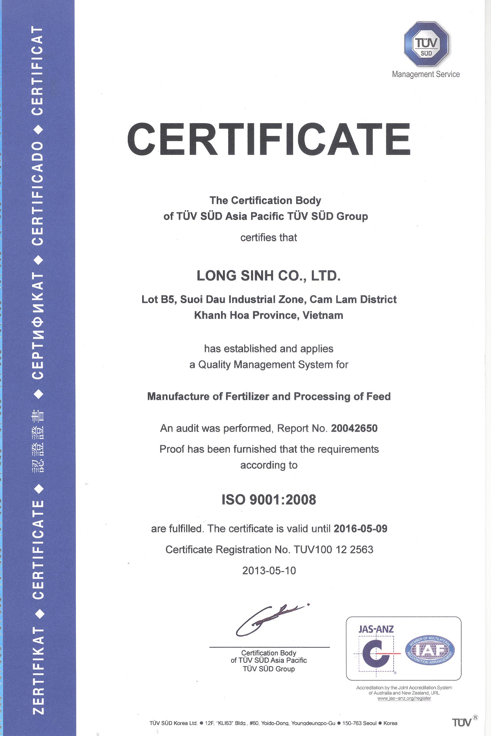 Certification