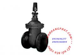 Flanged non-rising stem gate valve without handwheel