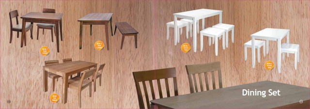 Wooden tables and chairs