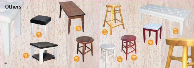 Wooden tables and chairs