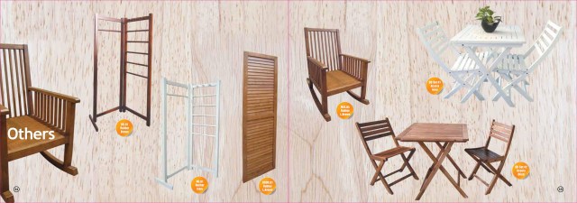 Wooden tables and chairs