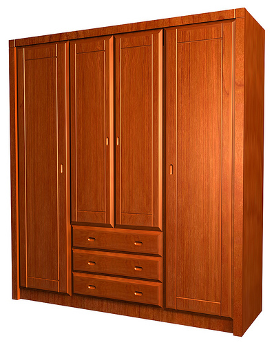 Wooden Cabinet With 4 Wings