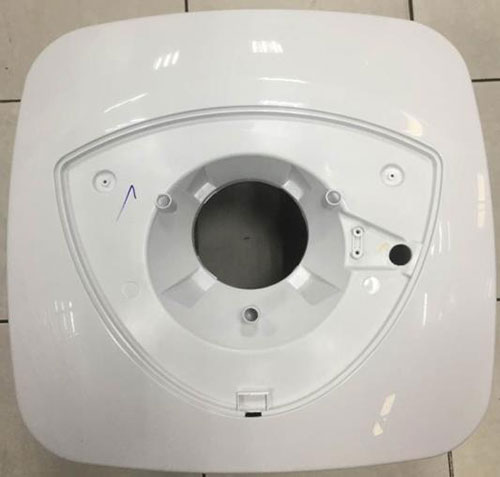Processing plastic parts of water heater