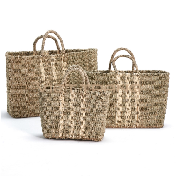 Hand-woven striped handbag