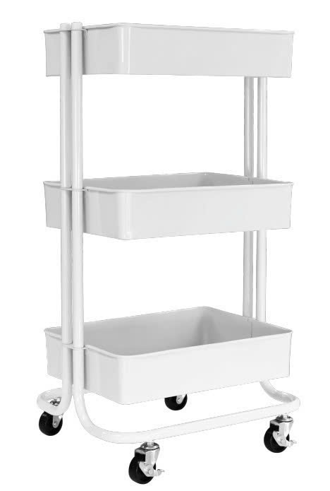 3 Tier Steel Utility Cart With Wheels