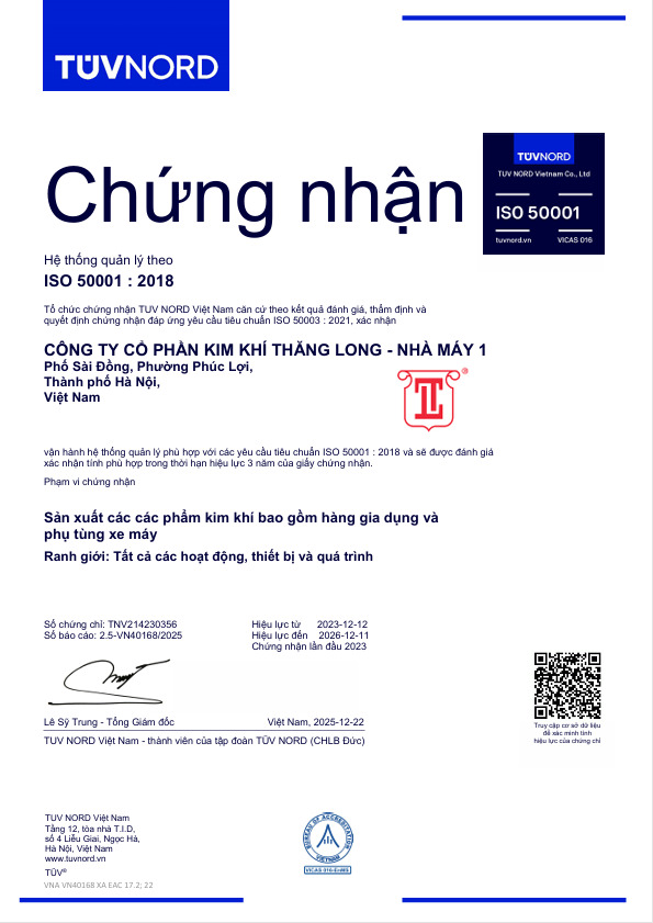 Certificate ISO 50001:2018