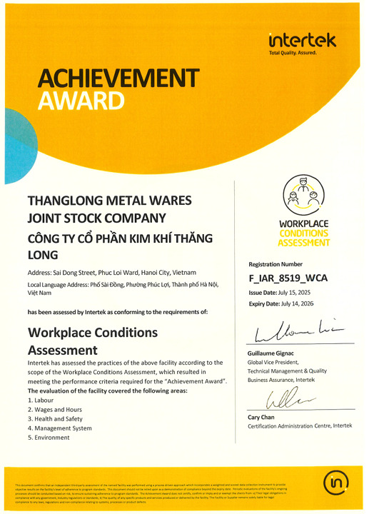 Certificate WCA