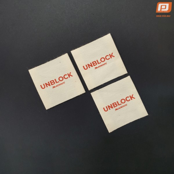 Cotton UNBLOCK label