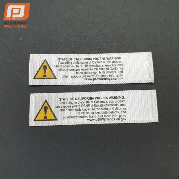 Warning printed label