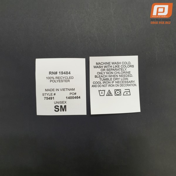 SM printed material label
