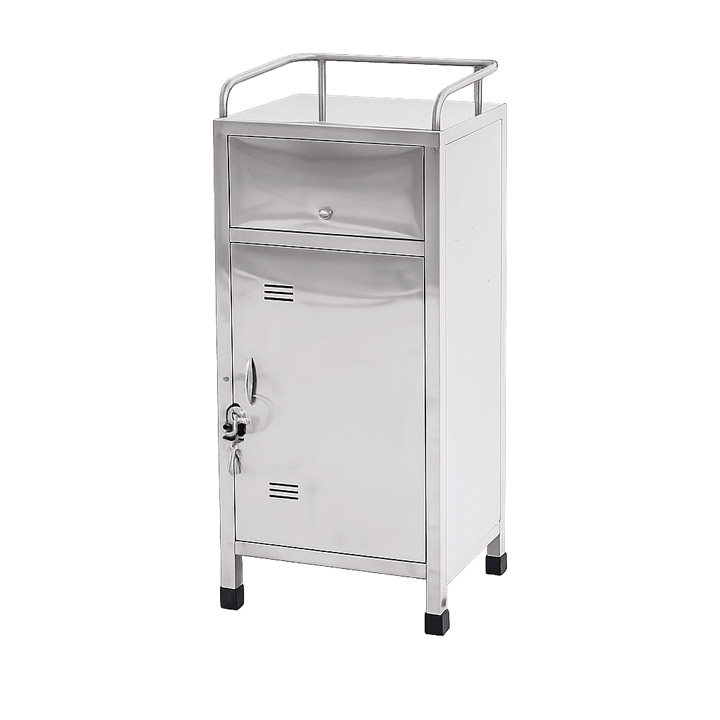 Stainless steel bedside cabinet