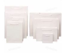 Plain white paper bags