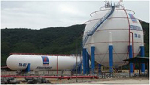 LPG storage tanks