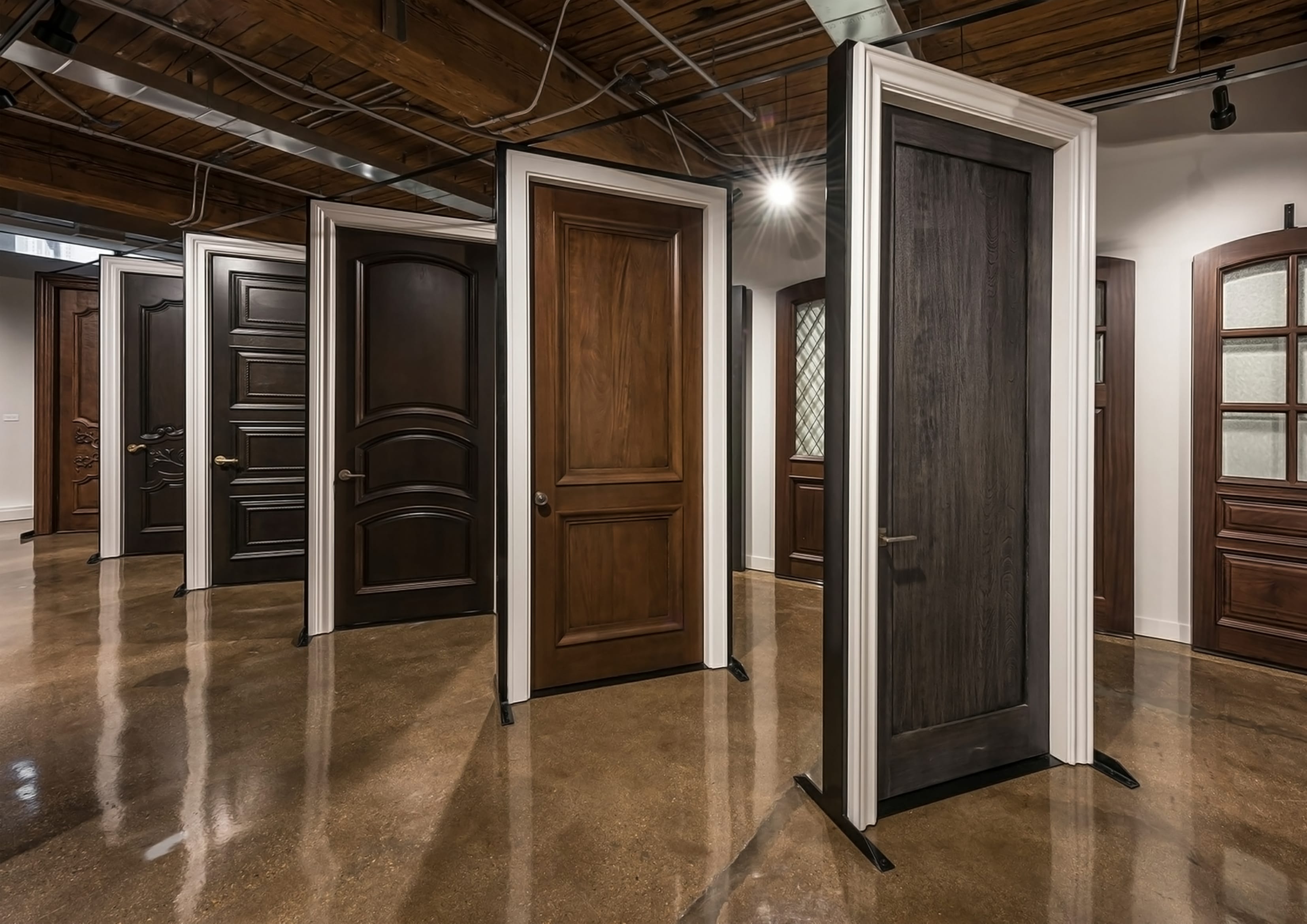 Industrial wood door