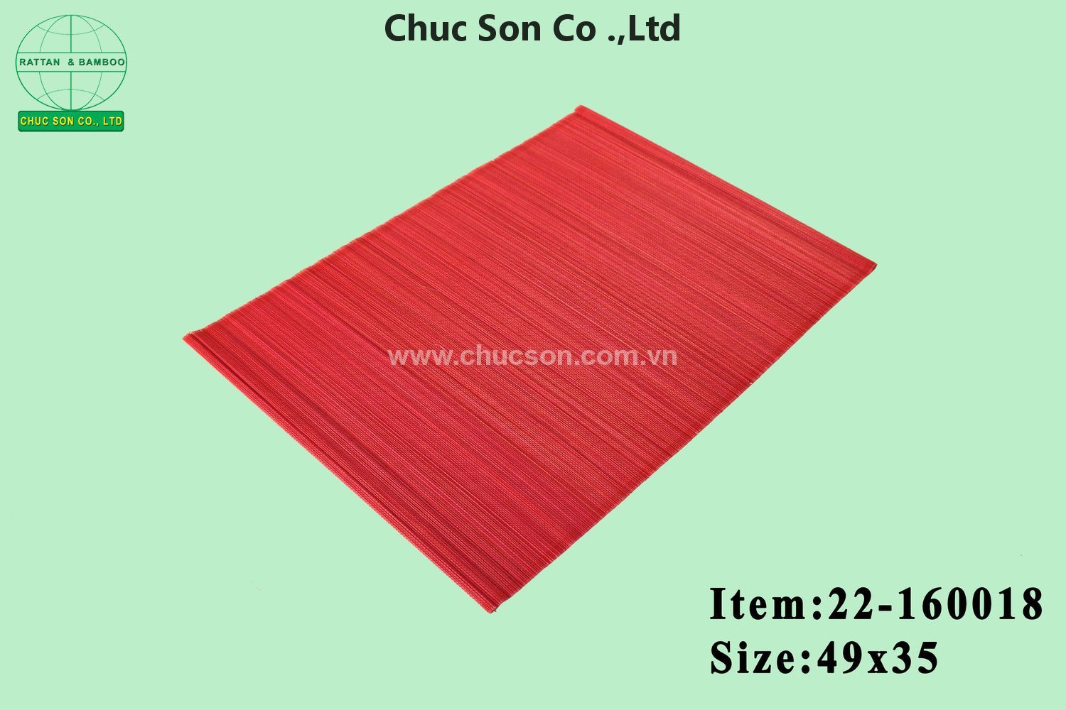 Red bamboo mat