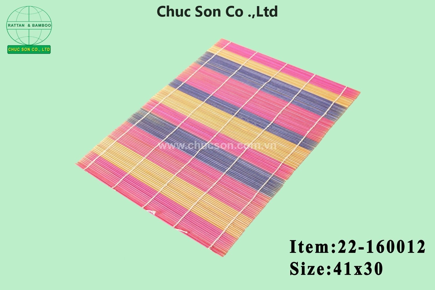 Red bamboo mat