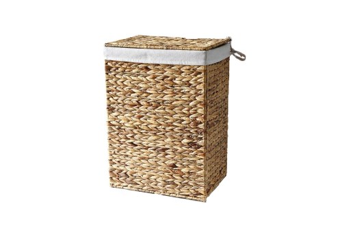 Rectangular hyacinth laundry basket