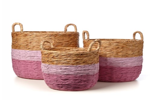 3-color hyacinth basket