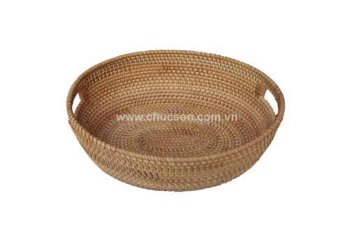 Round rattan basket