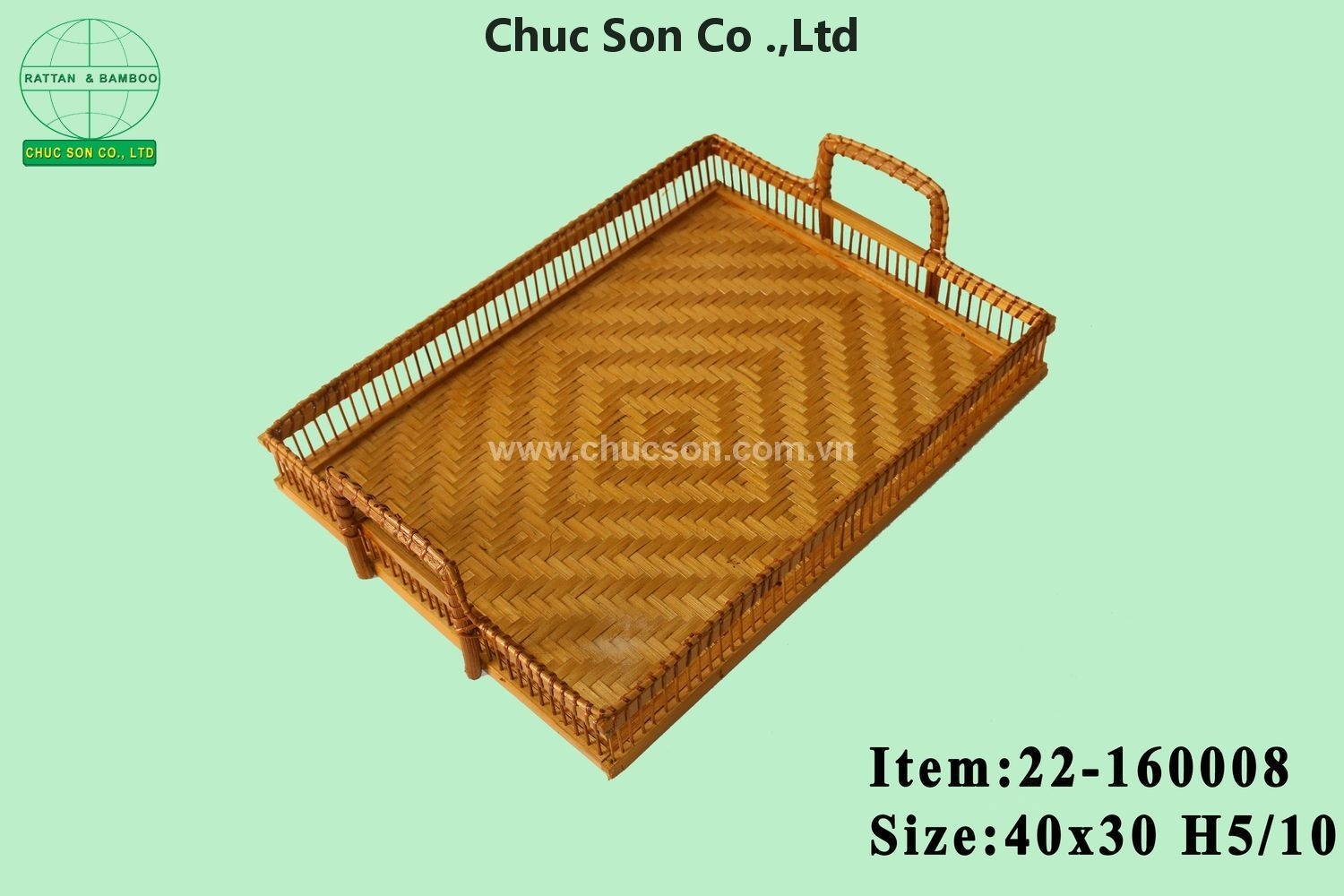 Rectangular bamboo basket