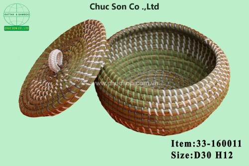 Round seagrass box