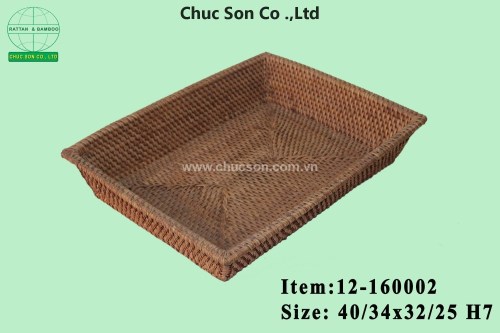 Rectangular rattan tray