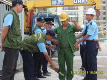 Security guard service for construction site