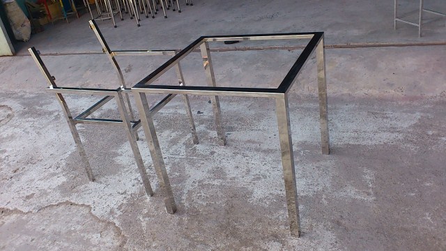 Stainless steel tables and chairs