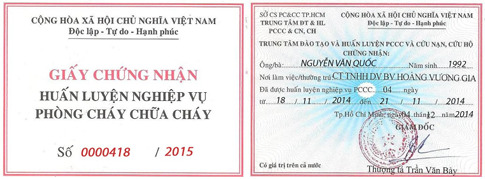 Fire Prevention and Fighting Competency Certificate