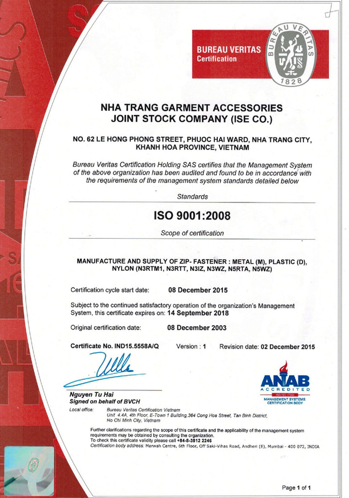 Certification