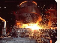 Production process for steel billets