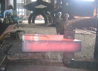 Production process for steel billets