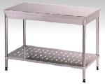 Stainless steel table with lower shelf