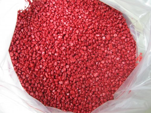 Red plastic pellets