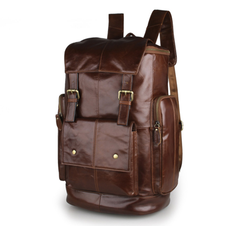 Leather backpack