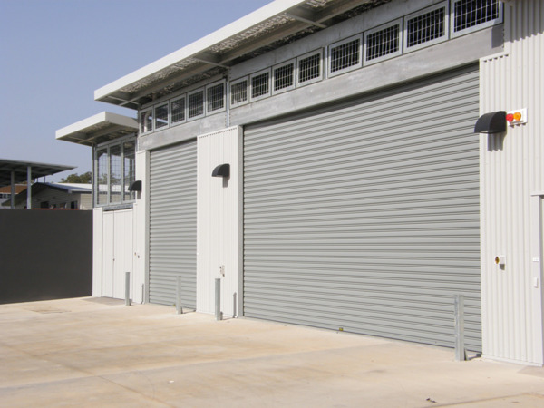 Powder-coated steel roller shutters