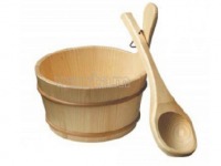 Sauna bucket and ladle