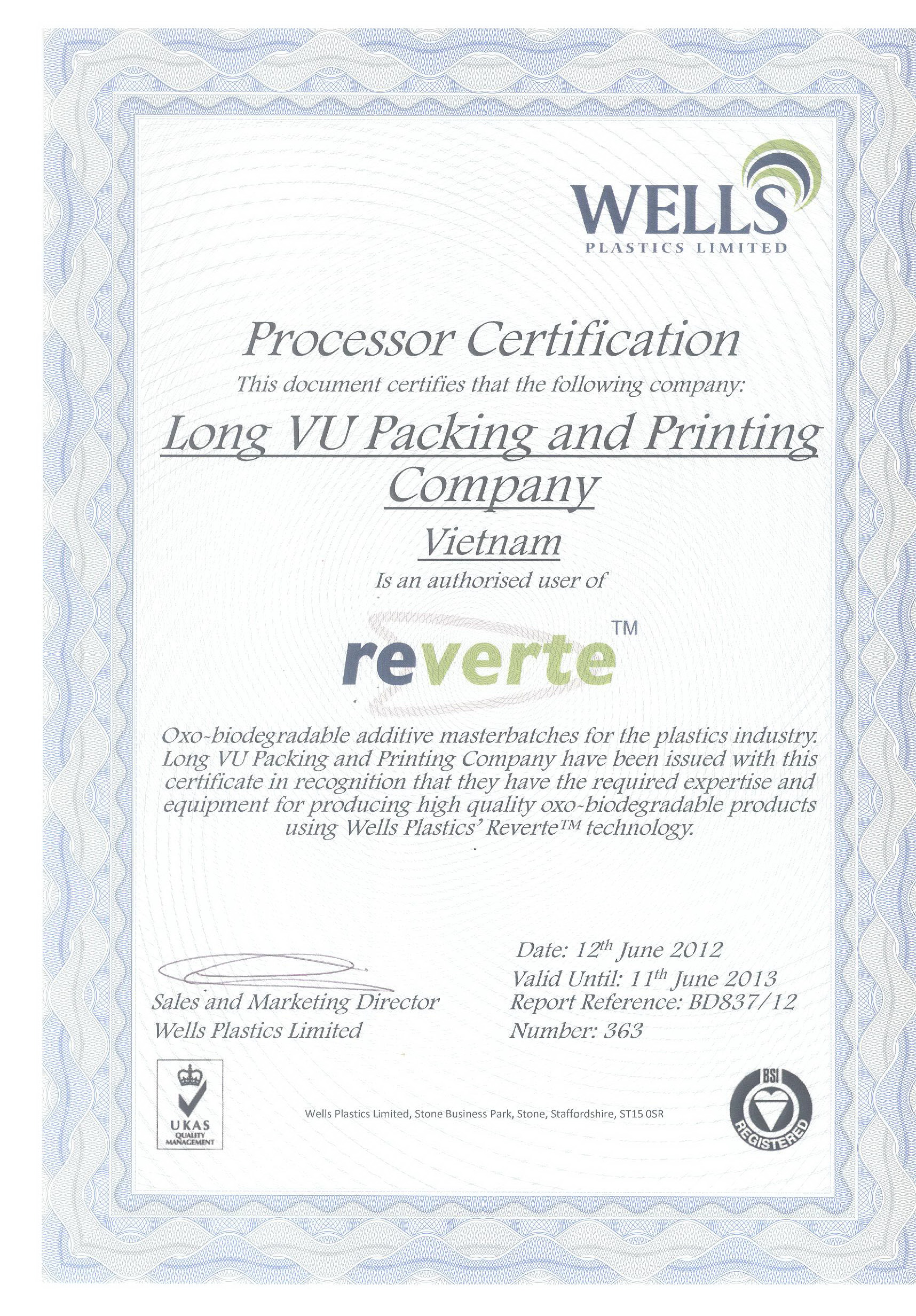 Processor certification