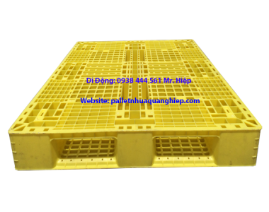Yellow plastic pallet