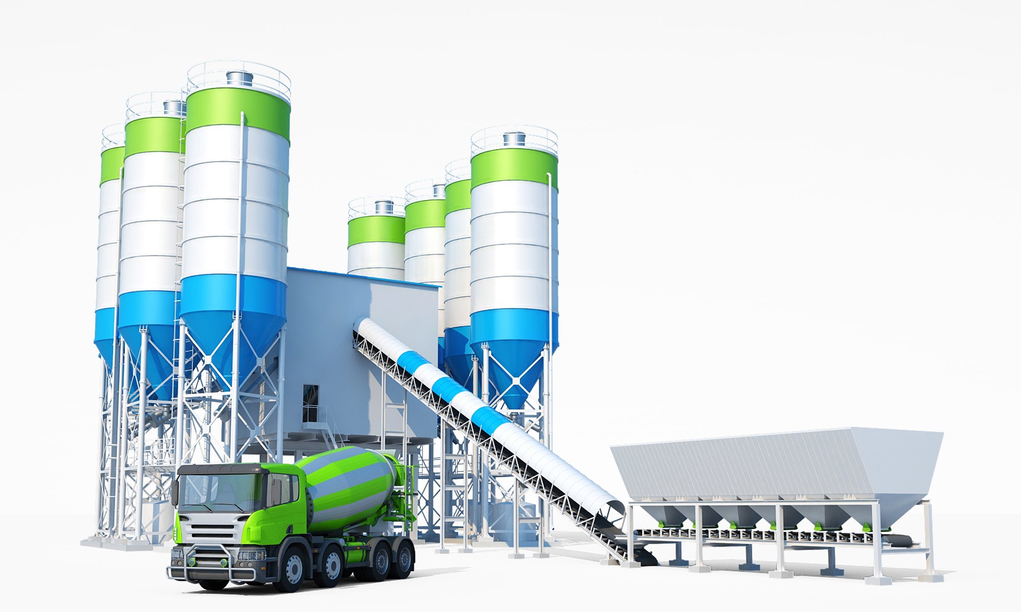 Concrete mixing station