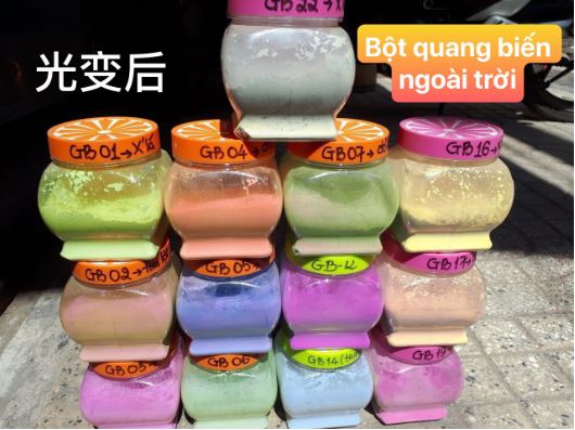 Outdoor color changing powder