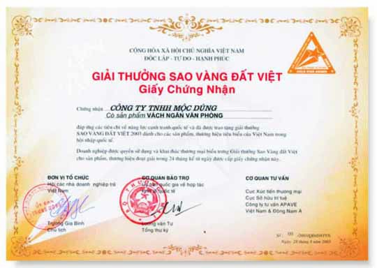Vietnamese golden star awad