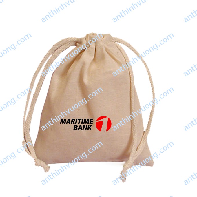 Leather drawstring bag
