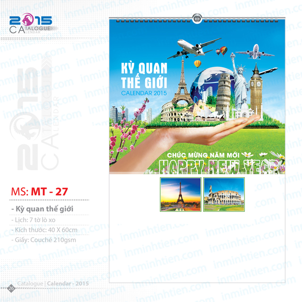 7 sheet calendar printing